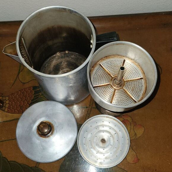 Vintage Mirro Aluminum Percolator Pot Stove Top 9 Cup - Picture 7 of 13